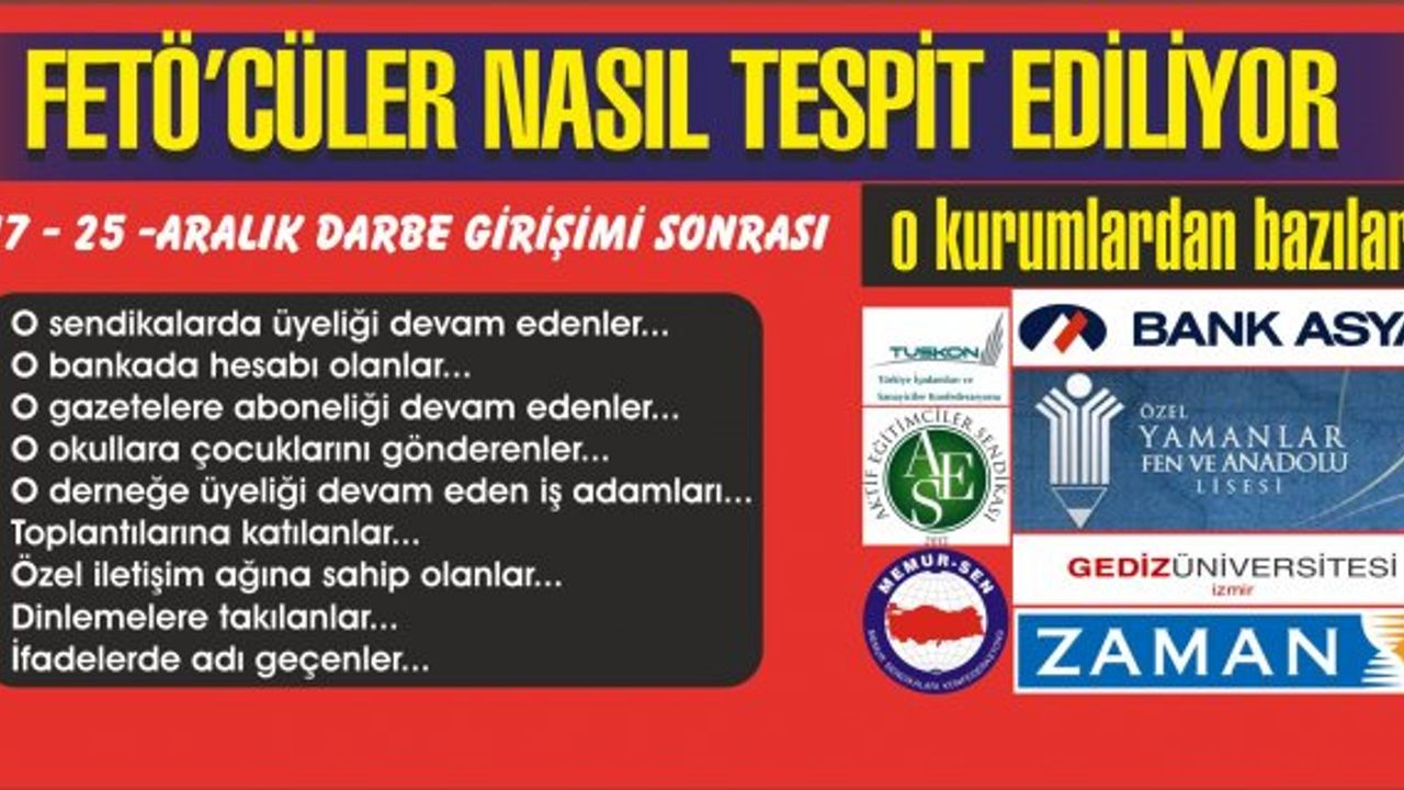 12 Madde ile Fetöcüler Tespit Ediliyor