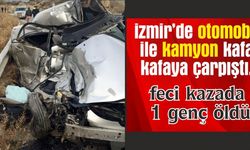 İzmir'de Otomobil İle Kamyon Çarpıştı