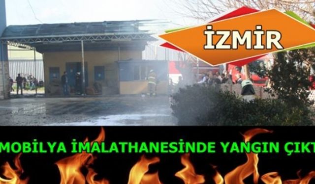 İzmir'de mobilya imalathanesinde yangın çıktı 