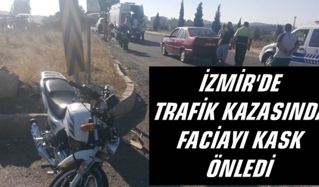 Motor Kazasında Faciayı Kask Önledi