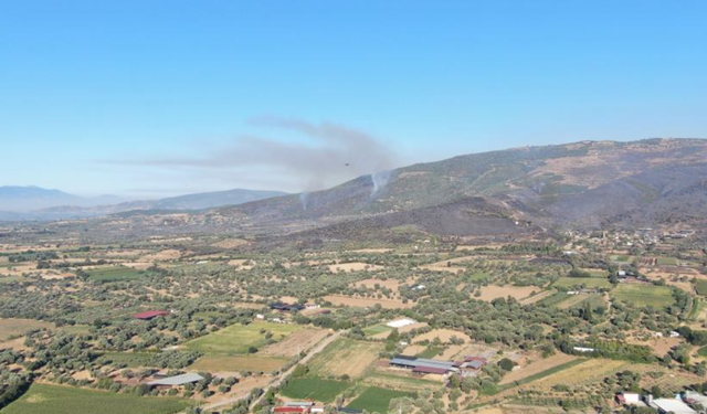 Ödemiş'in dağları siyaha büründü