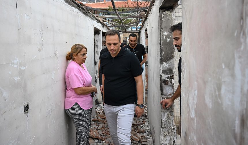 Bornova Belediyesi’nden yangın mağduru aileye destek
